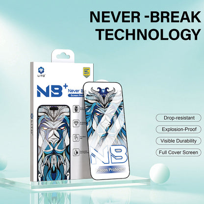 Lito NB Screen Protector for Apple iPhone 17 / 16 Pro, Tempered Glass, Full Glue, Black