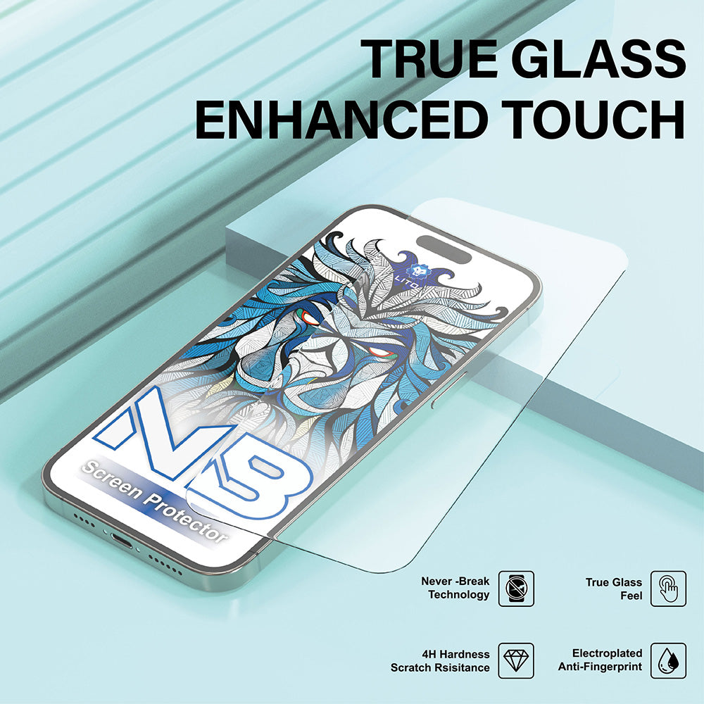 Schutzfolie Lito NB Bildschirm für Apple iPhone 17 Air, Gehärtetes Glas, Vollverklebung, Schwarz