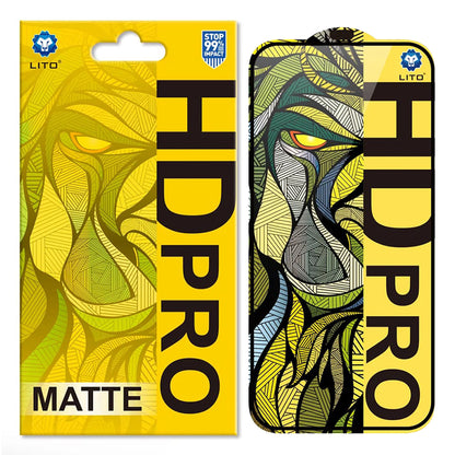 Mattierter Displayschutzfolie Lito HD Pro für Apple iPhone 16, gehärtetes Glas, Vollkleber, Schwarz
