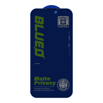 Matte Privacy Blueo Anti-Peep Screen Protector for Apple iPhone 14 Pro Max, Tempered Glass, Full Glue
