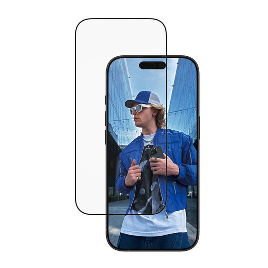 Schutzfolie PanzerGlass Ultra-Wide Fit EasyAligner für Apple iPhone 17 / 16 Pro, gehärtetes Glas, Vollkleber, Schwarz