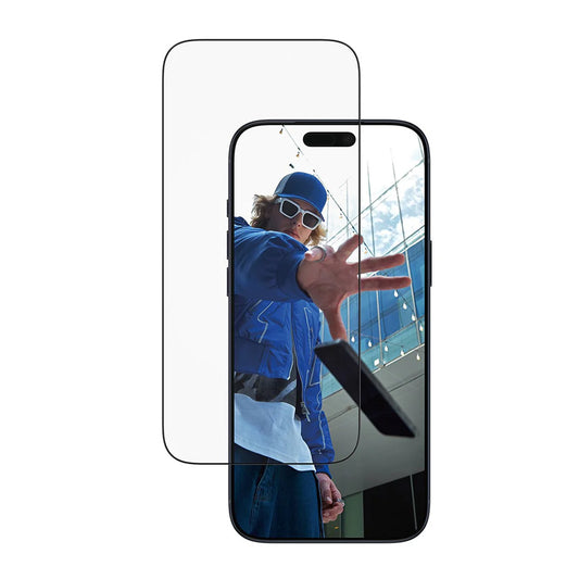 Schutzfolie PanzerGlass Ultra-Wide Fit EasyAligner für Apple iPhone 17 Pro Max, gehärtetes Glas, Full Glue, Schwarz