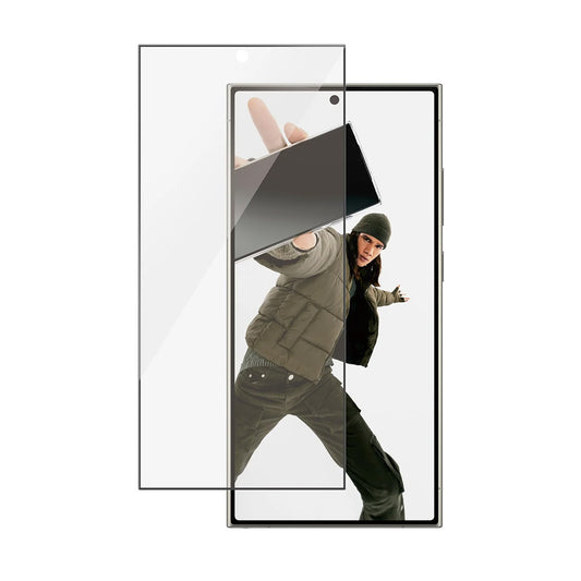 Schutzfolie PanzerGlass Ultra-Wide Fit EasyAligner für Samsung Galaxy S24 Ultra S928, gehärtetes Glas, Vollkleber, Schwarz
