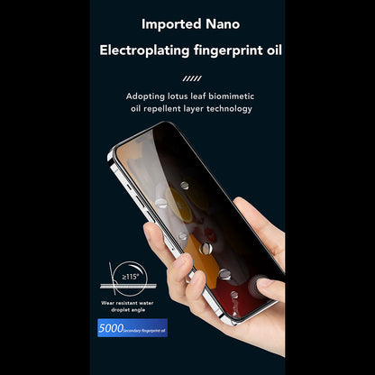 Privacy-Schutzfolie Anank 2X Verstärkt für Apple iPhone 15 Pro Max, Sicherheitsglas, Vollkleber, 2.5D
