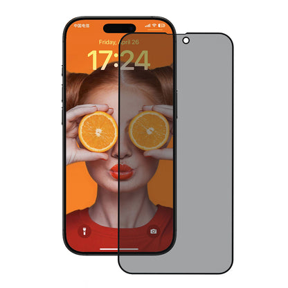 Privacy-Schutzfolie Anank 3X Verstärkt für Apple iPhone 15 Pro Max, Sicherheitsglas, Vollkleber, 2.5D
