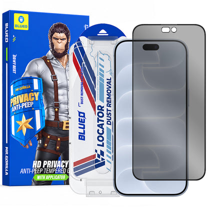 Blueo Privacy Anti-Peep Applicator Pro Displayschutzfolie für Apple iPhone 18 Pro, gehärtetes Glas, vollflächig klebend