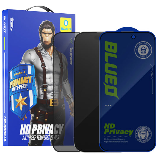 Privacy-Schutzfolie Blueo Anti-Peep für Apple iPhone 14 Pro, gehärtetes Glas, Full Glue