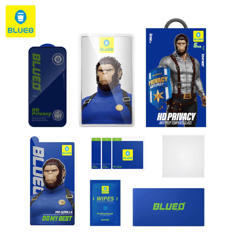 Schutzfolie Privacy Blueo Anti-Peep für Samsung Galaxy S26 Plus S947, Gehärtetes Glas, Vollverklebung, Set 5 Stück