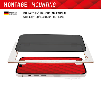 Privacy-Schutzfolie Displex Real Glass für Apple iPhone 16 Plus, gehärtetes Glas, Full Glue