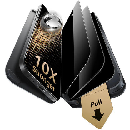 Schutzfolie Ecran Privacy ESR UltraFit Armorite Pro für Apple iPhone 17 Pro, Gehärtetes Glas, Full Glue, Set 3 Stück