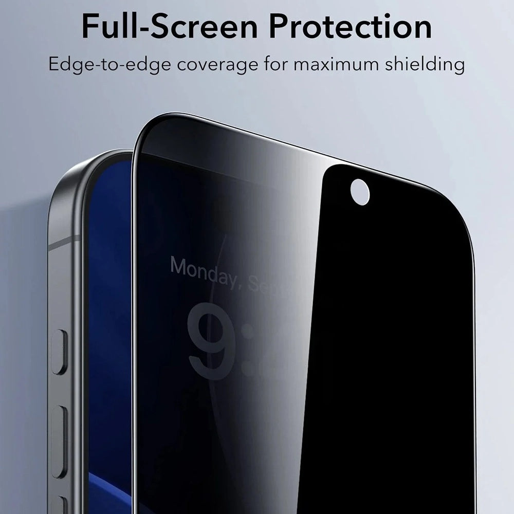 Privacy-Schutzfolie ESR UltraFit Classic für Apple iPhone 18 Pro Max, gehärtetes Glas, Full Glue, 3er-Set