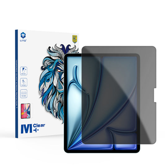 Privacy-Schutzfolie Lito Classic für Apple iPad Air 13 (2026) / Air 13 (2024), gehärtetes Glas, Full Glue, 2.5D