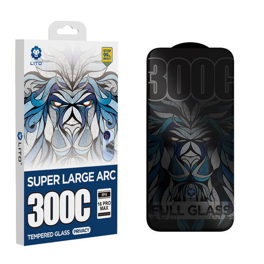 Privacy-Schutzfolie Lito D+ Max 300C für Apple iPhone 15 Plus, gehärtetes Glas, Full Glue
