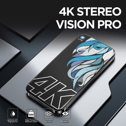 Schutzfolie Privacy Lito D+ Max 4K für Apple iPhone 17 / 16 Pro, gehärtetes Glas, Vollkleber