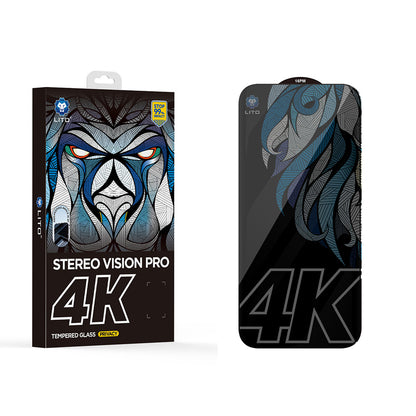Schutzfolie Privacy Lito D+ Max 4K für Apple iPhone 17 / 16 Pro, gehärtetes Glas, Vollkleber
