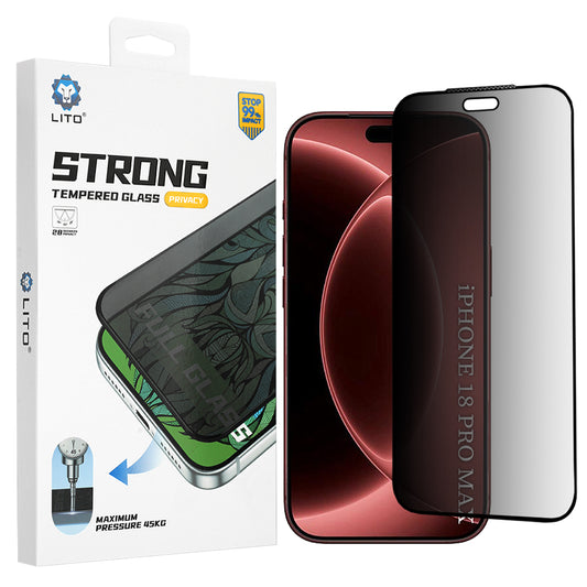 Privacy-Schutzfolie Lito D+ Max Strong für Apple iPhone 18 Pro Max, gehärtetes Glas, Full Glue