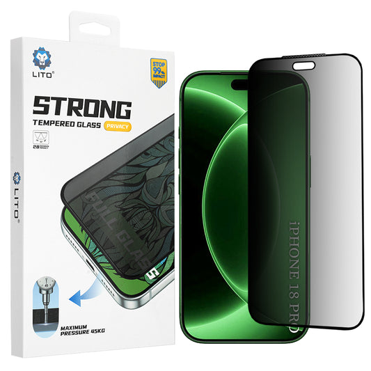 Privacy-Schutzfolie Lito D+ Max Strong für Apple iPhone 18 Pro, gehärtetes Glas, Vollkleber