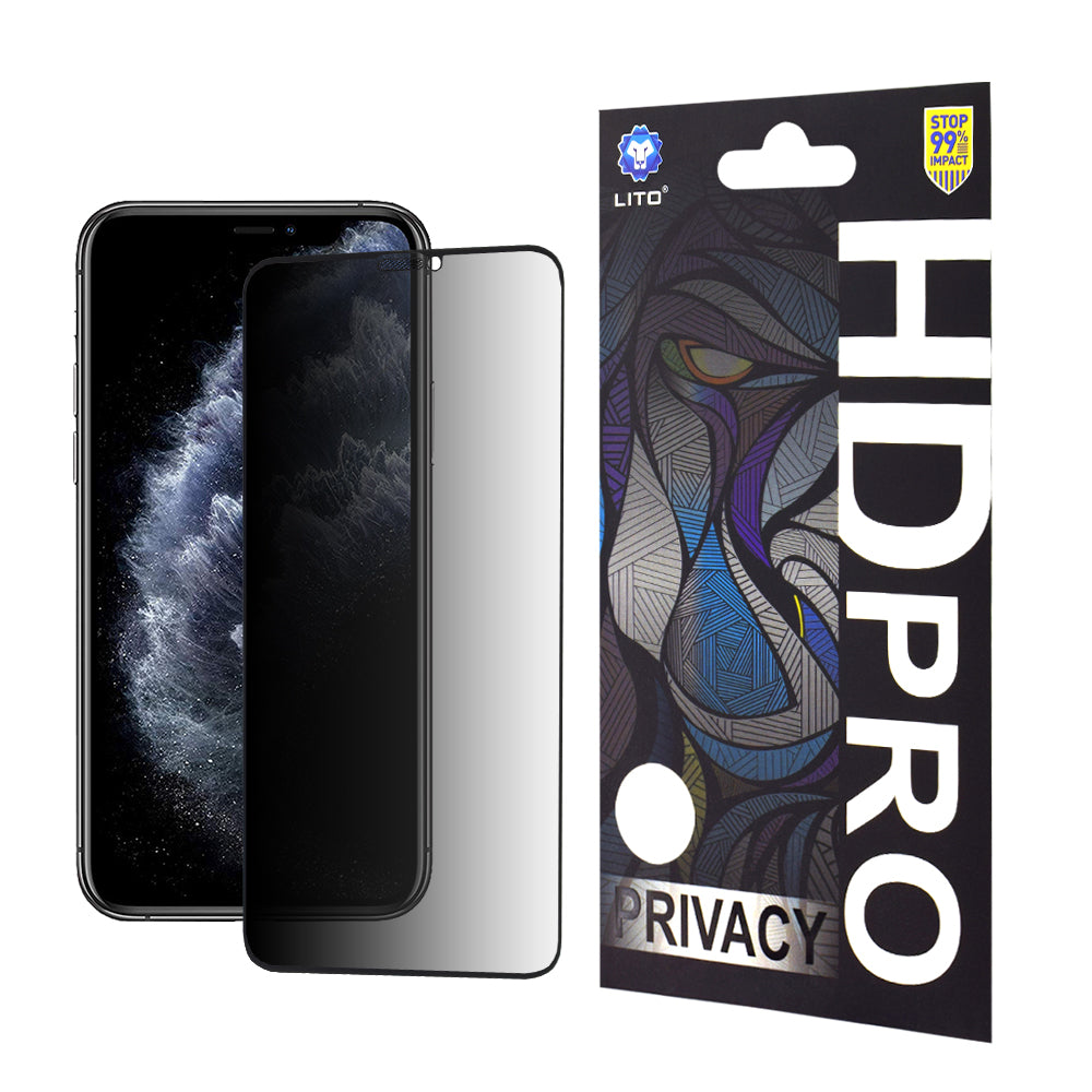 Privacy-Schutzfolie Lito HD Pro für Apple iPhone 11 Pro Max / XS Max, gehärtetes Glas, Full Glue