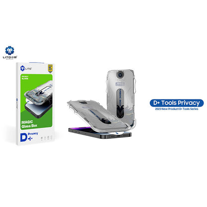 Privacy-Schutzfolie Lito Magic Glass Box D+ Tools für Apple iPhone 17e / 16e / 14 / 13 Pro, Sicherheitsglas, Vollkleber