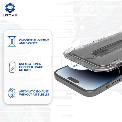 Privacy-Schutzfolie Lito Magic Glass Box D+ Tools für Apple iPhone 17e / 16e / 14 / 13 Pro, Sicherheitsglas, Vollkleber
