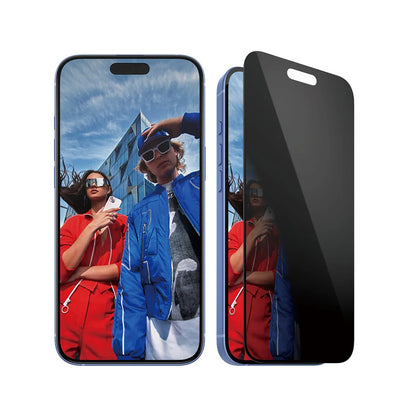 Schutzfolie Privacy PanzerGlass Ultra-Wide Fit EasyAligner für Apple iPhone 16 Plus / 15 Plus, gehärtetes Glas, Vollverklebung