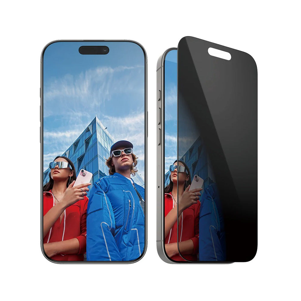 Schutzfolie Privacy PanzerGlass Ultra-Wide Fit EasyAligner für Apple iPhone 16 Pro, gehärtetes Glas, Full Glue