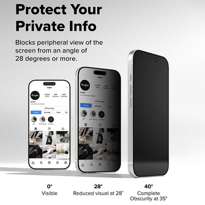 Privacy-Schutzfolie Ringke Easy Slide für Apple iPhone 17 Air, gehärtetes Glas, Full Glue, 2er-Set