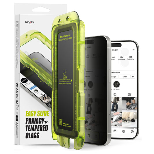 Privacy-Schutzfolie Ringke Easy Slide für Apple iPhone 17 Pro Max, gehärtetes Glas, Full Glue, 2er-Set