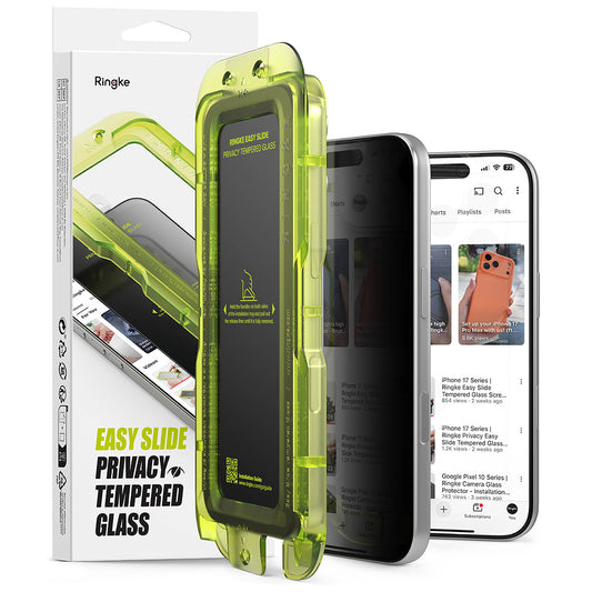 Privacy-Schutzfolie Ringke Easy Slide für Apple iPhone 18 Pro Max, gehärtetes Glas, Full Glue, 2er-Set