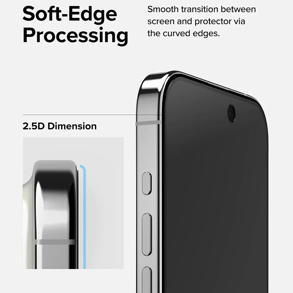Schutzfolie Privacy Ringke für Apple iPhone 15 Pro, gehärtetes Glas, Vollkleber