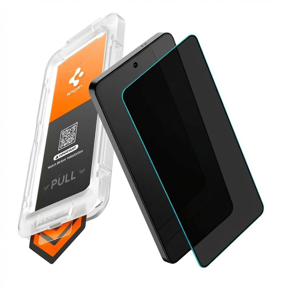 Displayschutzfolie Privacy Spigen GlastR EZ FIT Pro HD für Samsung Galaxy S26 S942, Gehärtetes Glas, Vollverklebung AGL11098