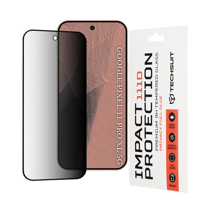 Privacy Techsuit Displayschutzfolie für Google Pixel 11 Pro XL, gehärtetes Glas, Full Glue, 111D