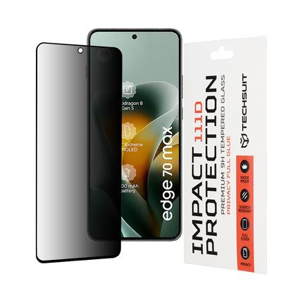 Privacy-Schutzfolie Techsuit für Motorola Edge 70 Max, gehärtetes Glas, Full Glue, 111D