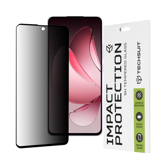 Privacy Techsuit Displayschutzfolie für Oppo Reno13 FS 5G / Reno13 F 4G / Reno13 F, gehärtetes Glas, Full Glue, 111D
