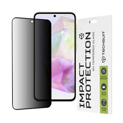 Privacy Techsuit Displayschutzfolie für Samsung Galaxy M56 M566 / M35 / A55 5G A556 / A35 5G A356, gehärtetes Glas, Full Glue, 111D
