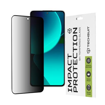 Privacy Techsuit Displayschutzfolie für Xiaomi 13T Pro / 13T, gehärtetes Glas, Full Glue, 111D