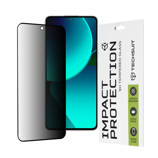 Privacy Techsuit Displayschutzfolie für Xiaomi 13T Pro / 13T, gehärtetes Glas, Full Glue, 111D