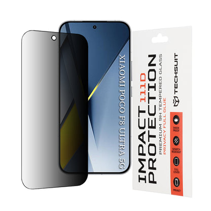 Schutzfolie Privacy Techsuit für Xiaomi Poco F8 Ultra, Gehärtetes Glas, Vollkleber, 111D