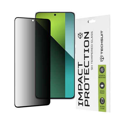 Privacy Techsuit Displayschutzfolie für Xiaomi Poco X6 / Redmi Note 13 Pro 5G, gehärtetes Glas, Full Glue, 111D