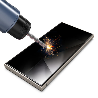 Privacy-Schutzfolie Techsuit TitanGlass CrystalHD für Samsung Galaxy S24 Ultra S928, Sicherheitsglas, Vollkleber, 2er-Set