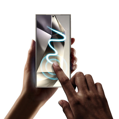 Privacy-Schutzfolie Techsuit TitanGlass CrystalHD für Samsung Galaxy S24 Ultra S928, Sicherheitsglas, Vollkleber, 2er-Set