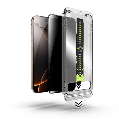Displayschutzfolie Privacy Techsuit TitanGlass für Apple iPhone 17 / 16 Pro, gehärtetes Glas, Vollverklebung