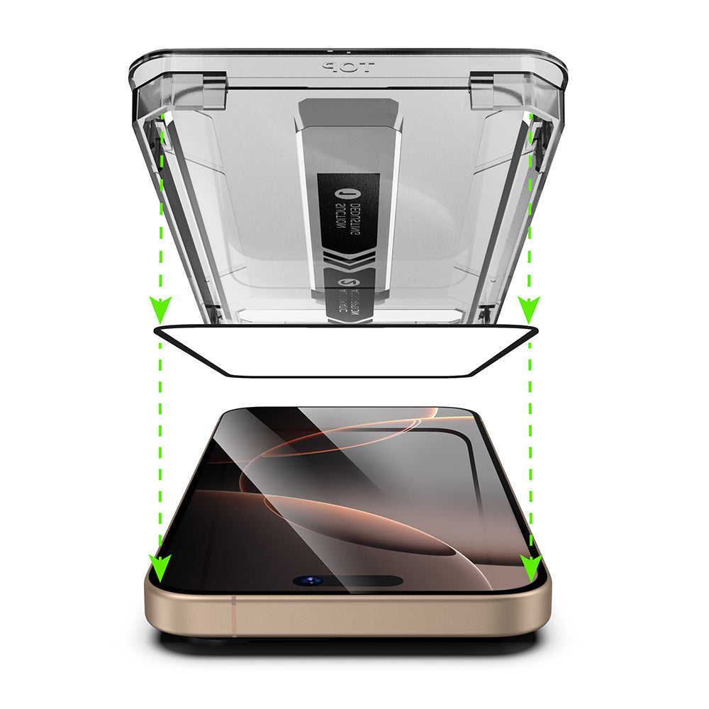Displayschutzfolie Privacy Techsuit TitanGlass für Apple iPhone 17 / 16 Pro, gehärtetes Glas, Vollverklebung