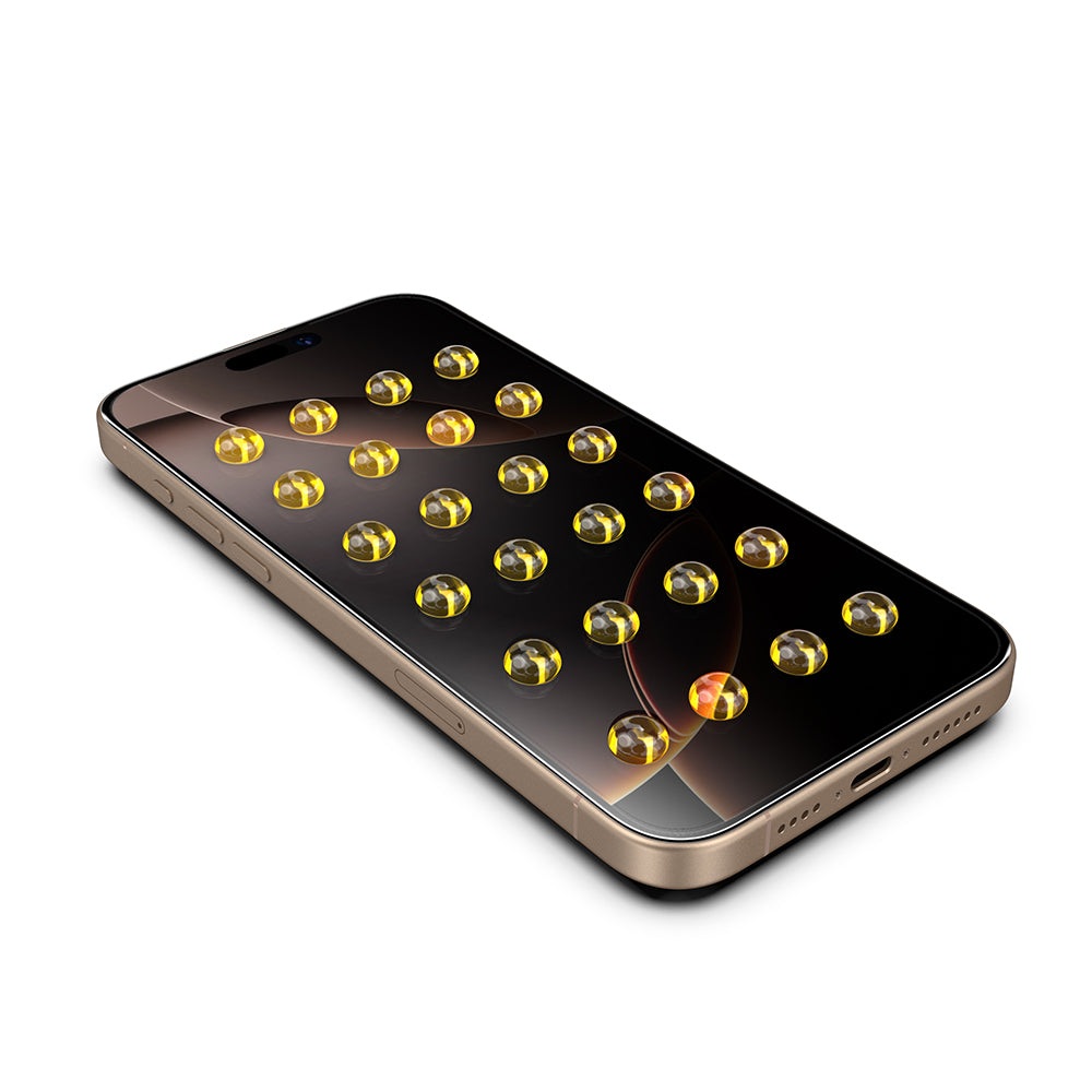 Displayschutzfolie Privacy Techsuit TitanGlass für Apple iPhone 17 / 16 Pro, gehärtetes Glas, Vollverklebung