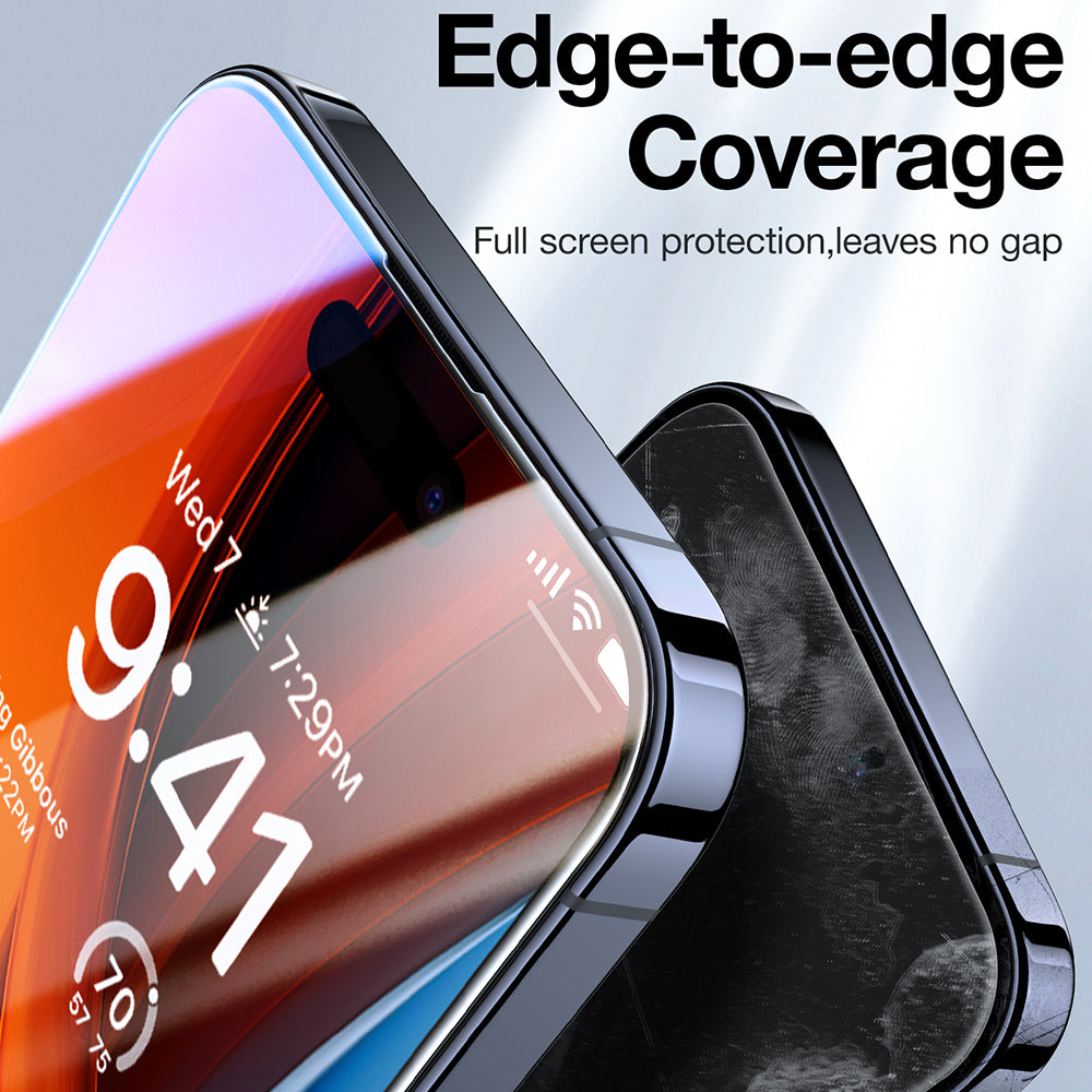 Displayschutzfolie Privacy Torras GlassGo Epic für Apple iPhone 15 Pro Max, Gehärtetes Glas, Vollverklebung