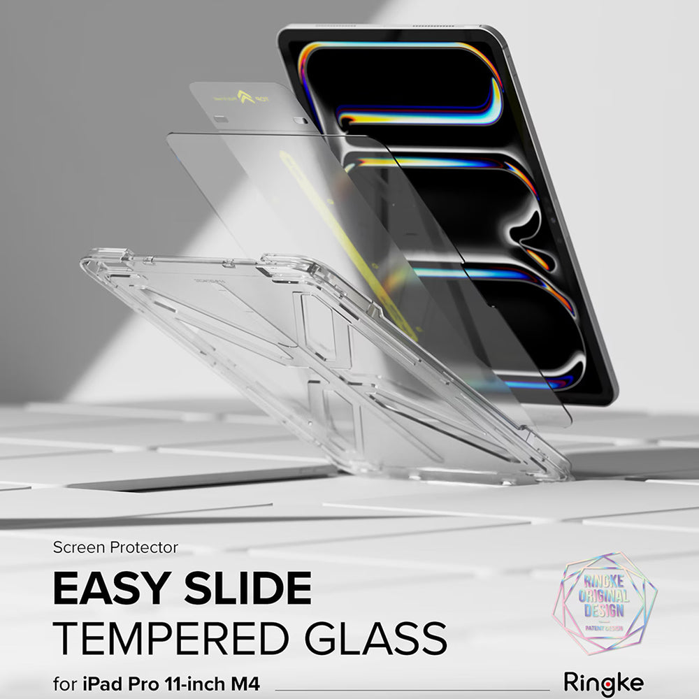 Ringke Easy Slide Displayschutzfolie für Apple iPad Pro 11 (2024), gehärtetes Glas, Full Glue