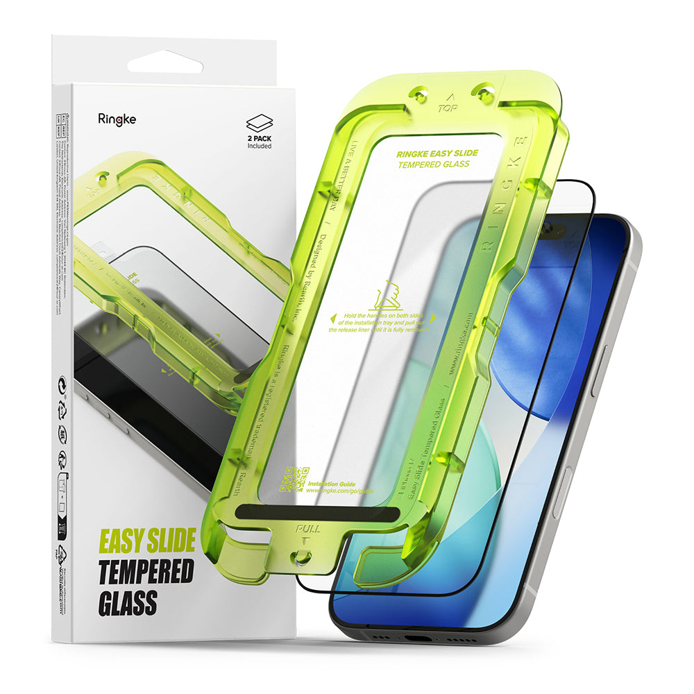 Ringke Easy Slide Displayschutzfolie für Apple iPhone 17 Air, gehärtetes Glas, Full Glue, 2er Set