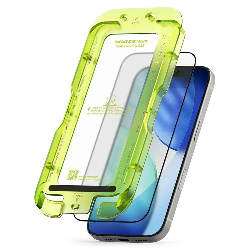 Ringke Easy Slide Displayschutzfolie für Apple iPhone 17, gehärtetes Glas, Full Glue, 2er Set