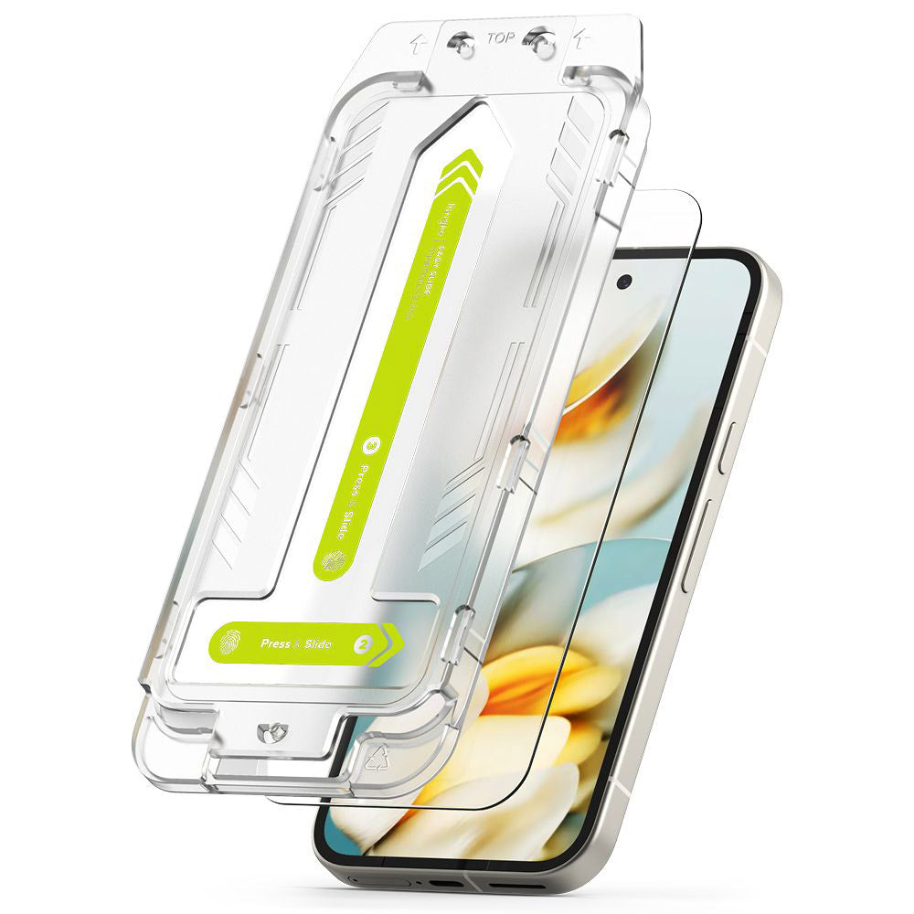 Ringke Easy Slide Displayschutzfolie für Google Pixel 9a, gehärtetes Glas, Full Glue, 2er-Set