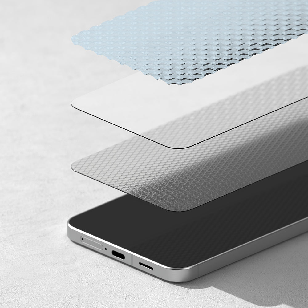 Schutzfolie Ringke Easy Slide für Samsung Galaxy A57 5G, gehärtetes Glas, Vollkleber, Set mit 2 Stück.